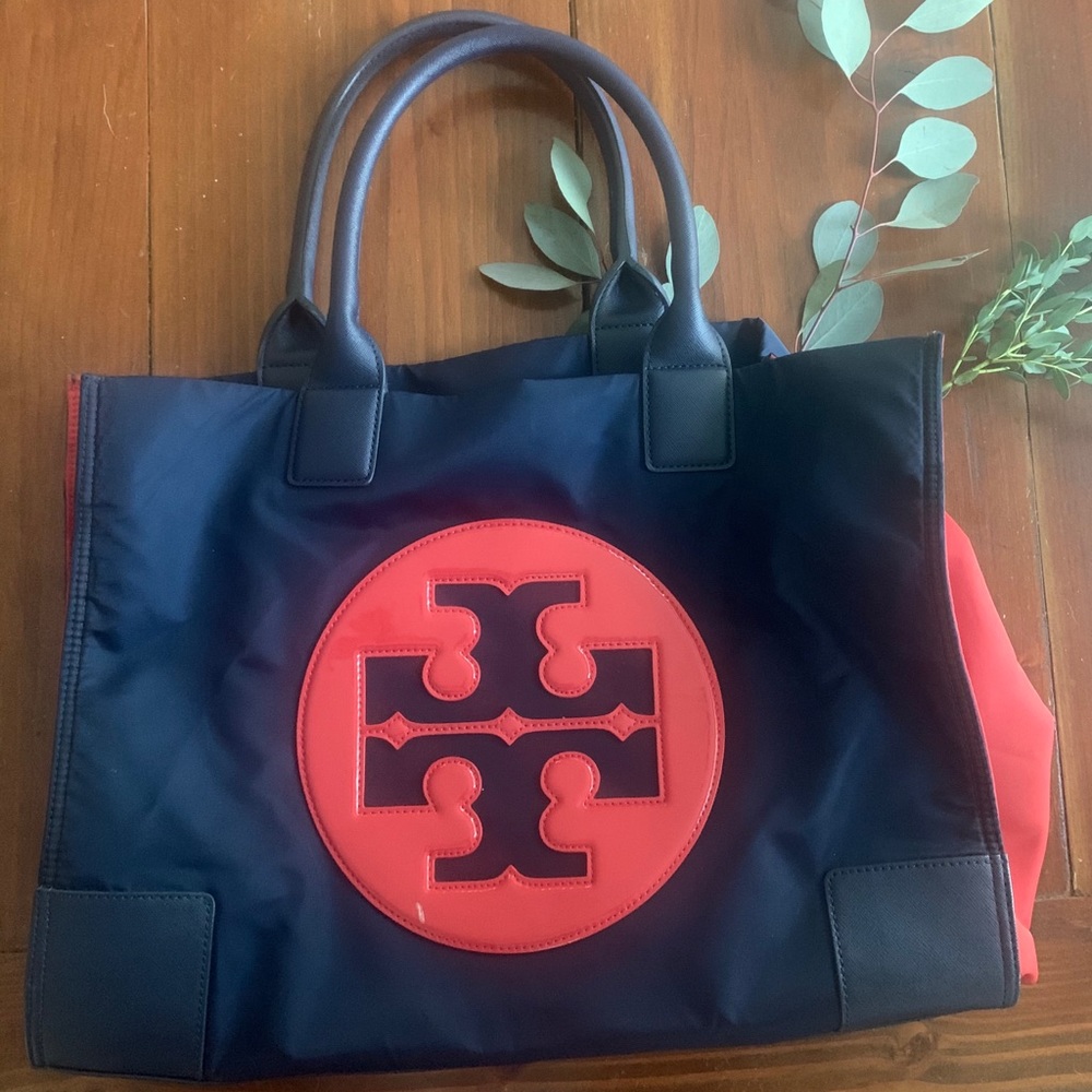 Tory Burch Ella patent nylon tote